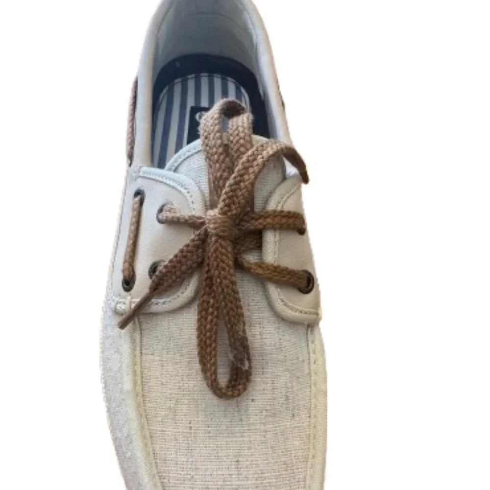 Sperry tan boat shoe original 2-eye model tan & beige canvas, Size 9 Tan New